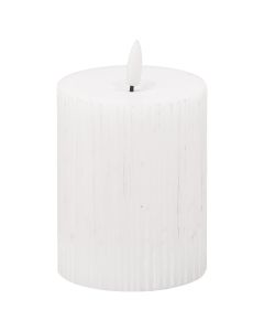 Luxe Collection Natural Glow 3x4 Textured Ribbed LED Candle