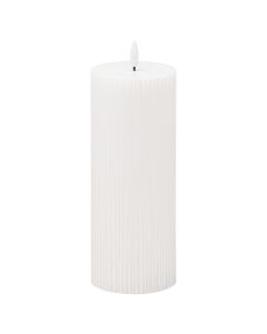 Luxe Collection Natural Glow 3x8 Textured Ribbed LED Candle