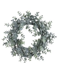 Large Frosted Eucalyptus Candle Wreath