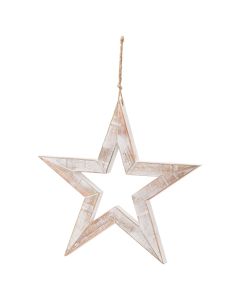 Large Antique White Wooden Sparkle Star