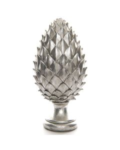 Tall Large Silver Pinecone Finial