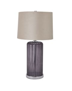 Alberta Metallic Glass Lamp With Velvet Shade