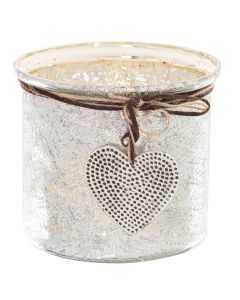 Murcury Hammered Heart Medium Candle Holder