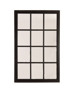 Black Wooden Window Mirror