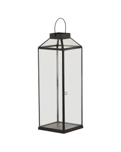 Glass Top Large Black Lantern