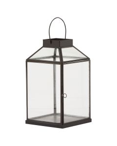 Glass Top Small Black Lantern