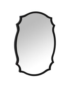 Matt Black Ornate Curved Mirror