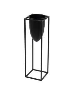 Matt Black Bullet Planter On Black Frame