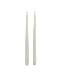 Luxe Collection S/2 Taupe LED Wax Dinner Candles