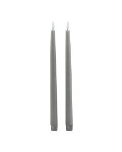 Luxe Collection S/2 Grey LED Wax Dinner Candles