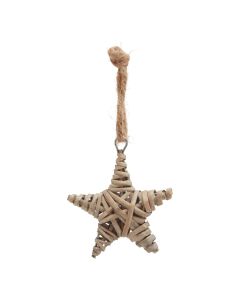 The Noel Collection Small Wicker Star Decoration