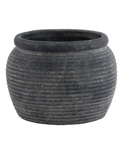 Amalfi Grey Rimmed Large Plant Pot