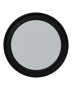 Black Wood Round Framed Mirror