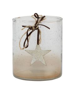 Coffee Ombre Collection Large Candle Holder Votive With Star