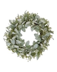 Winter Wreath With Lambs Ear And Wax Flower