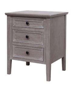 The Serene Collection Three Drawer Bedside Table